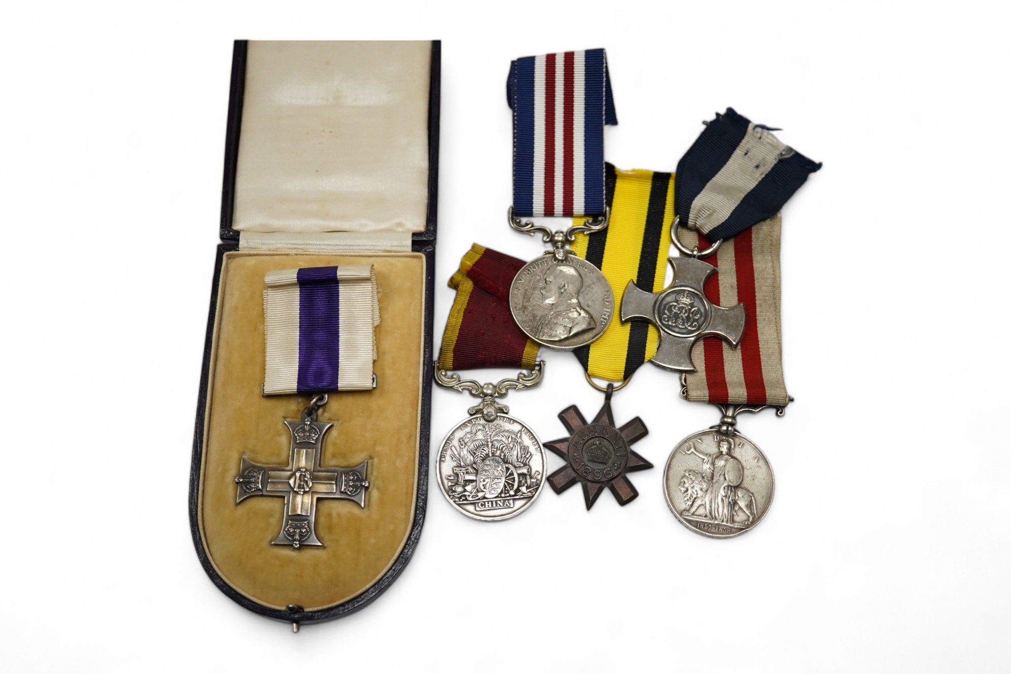 Six replica military medals, including